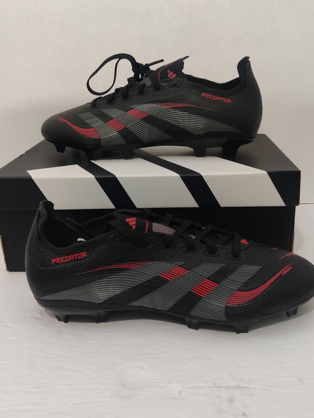 Adidas Predator League FG/MG Men's Black Red Soccer Cleats ID1328 New In Box